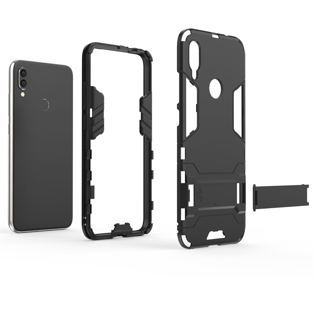 Plastic + TPU Hybrid Case with Kickstand for Xiaomi Redmi Note 7 - Black-6