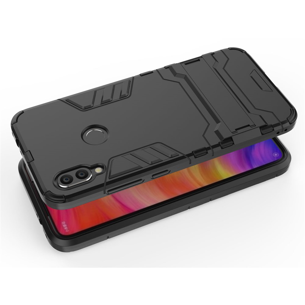 Plastic + TPU Hybrid Case with Kickstand for Xiaomi Redmi Note 7 - Black-7