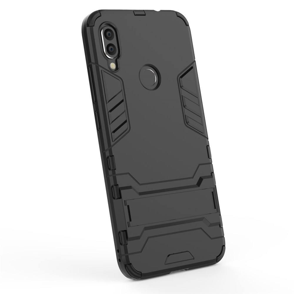 Plastic + TPU Hybrid Case with Kickstand for Xiaomi Redmi Note 7 - Black-8