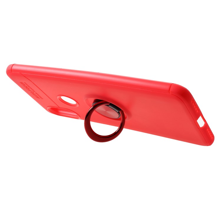 Finger Ring Kickstand TPU Cover for Xiaomi Redmi Note 6 Pro (Built-in Metal Sheet) - Red-2