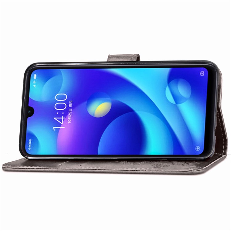 HAT PRINCE Imprinted Clover Wallet Stand Leather Case for Xiaomi Mi Play - Grey-5