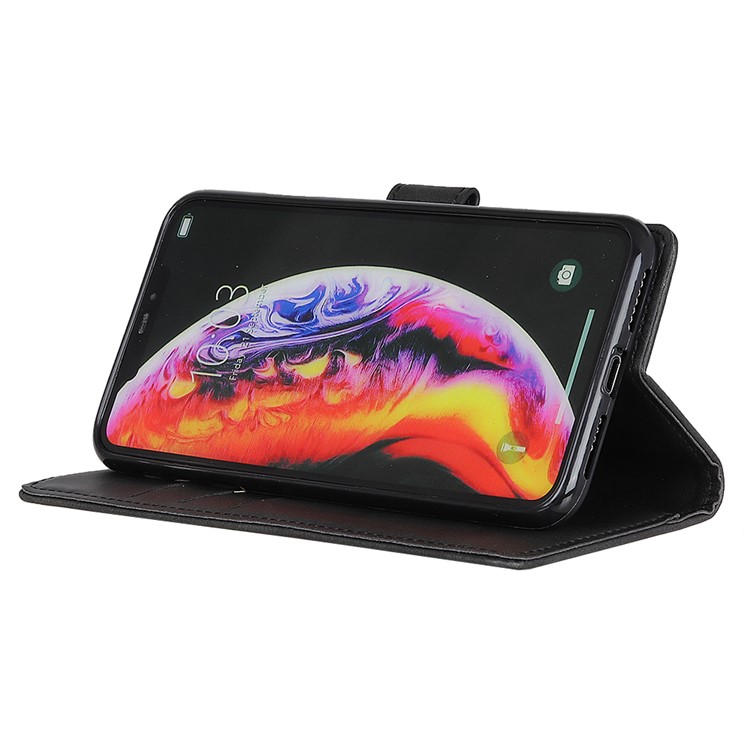 Matte PU Leather Wallet Stand Phone Case for Xiaomi Mi 9 - Black-6