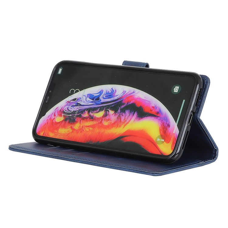 Matte PU Leather Wallet Stand Phone Case for Xiaomi Mi 9 - Blue-6