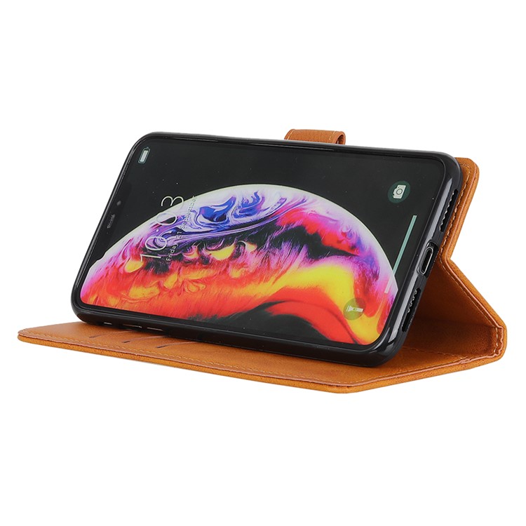 Matte PU Leather Wallet Stand Phone Case for Xiaomi Mi 9 - Brown-6