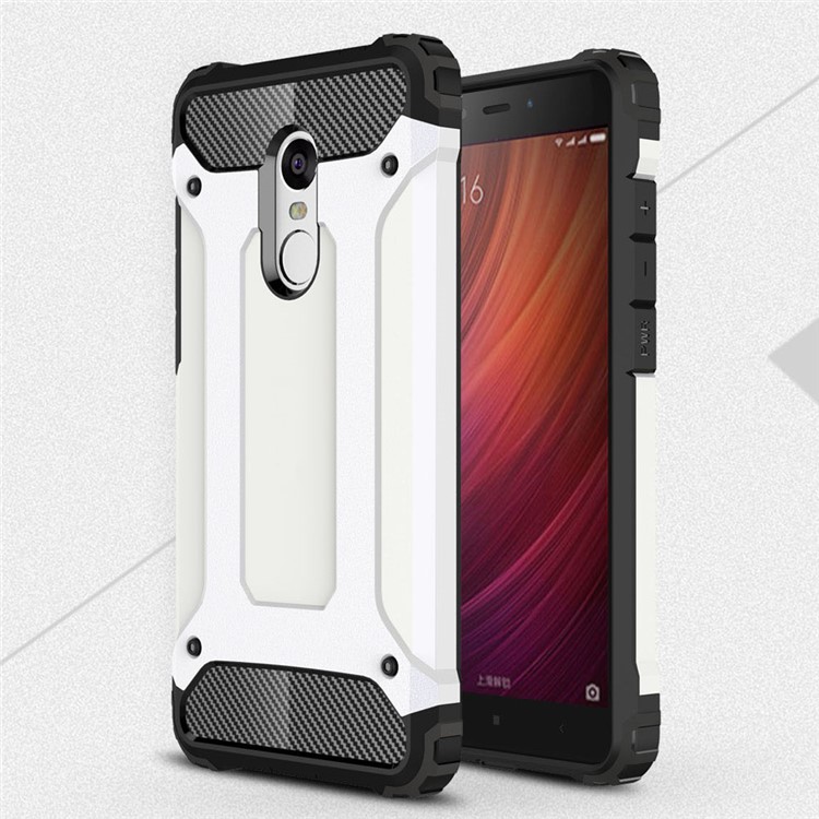Armor Guard Plastic + TPU Hybrid Cover for Xiaomi Redmi Note 4 - White-1
