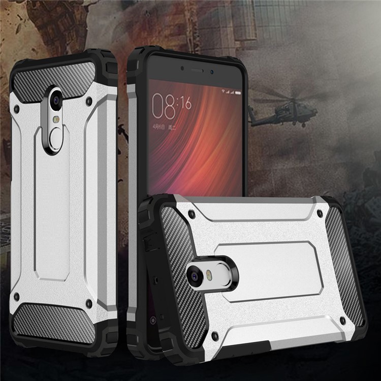 Armor Guard Plastic + TPU Hybrid Cover for Xiaomi Redmi Note 4 - White-2