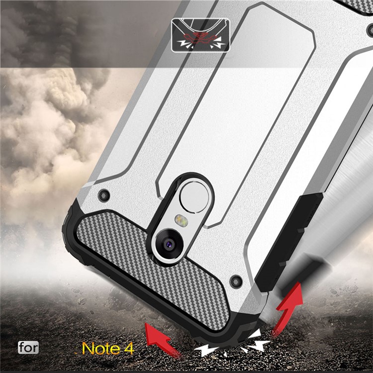 Armor Guard Plastic + TPU Hybrid Cover for Xiaomi Redmi Note 4 - White-5