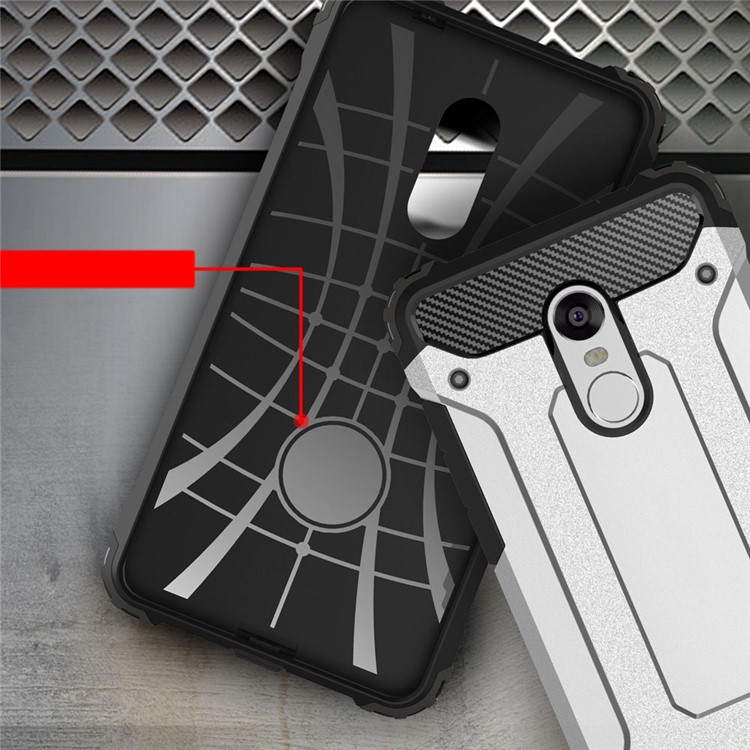 Armor Guard Plastic + TPU Hybrid Cover for Xiaomi Redmi Note 4 - White-6