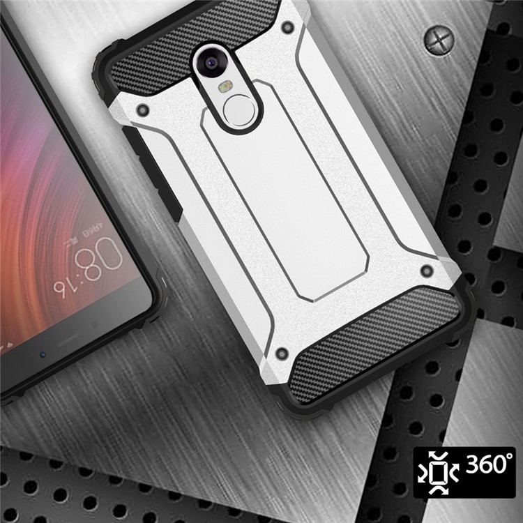 Armor Guard Plastic + TPU Hybrid Cover for Xiaomi Redmi Note 4 - White-7