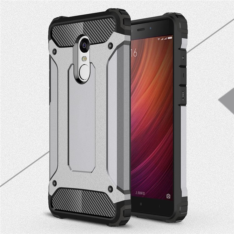 Armor Guard Plastic + TPU Hybrid Cover Case for Xiaomi Redmi Note 4 - Grey-1
