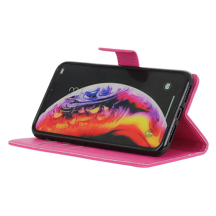 Litchi Texture Wallet Stand Leather Protector Cover for Xiaomi Mi 9 - Rose-6