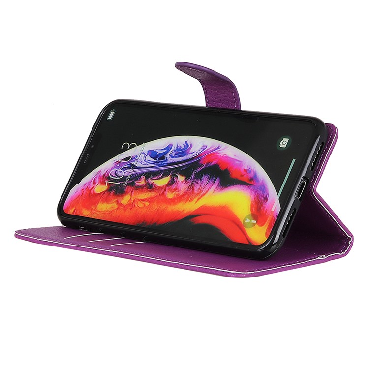 Litchi Texture Wallet Stand Leather Protector Cover for Xiaomi Mi 9 - Purple-6