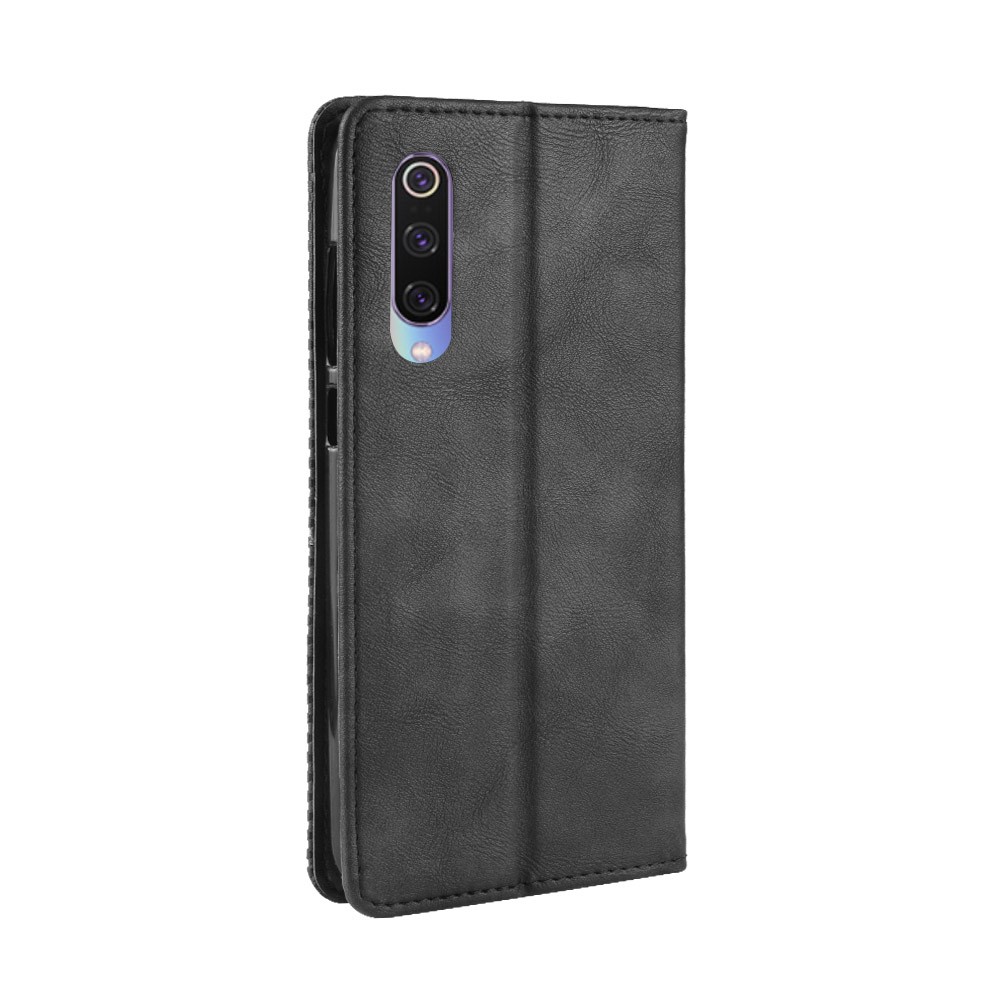 Vintage Style PU Leather Wallet Phone Case for Xiaomi Mi 9 - Black-8