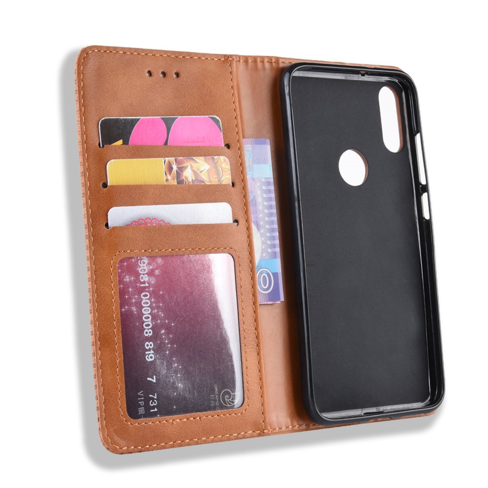 Vintage Style PU Leather Wallet Phone Case for Xiaomi Redmi Note 7 / Note 7 Pro (India) - Brown-8