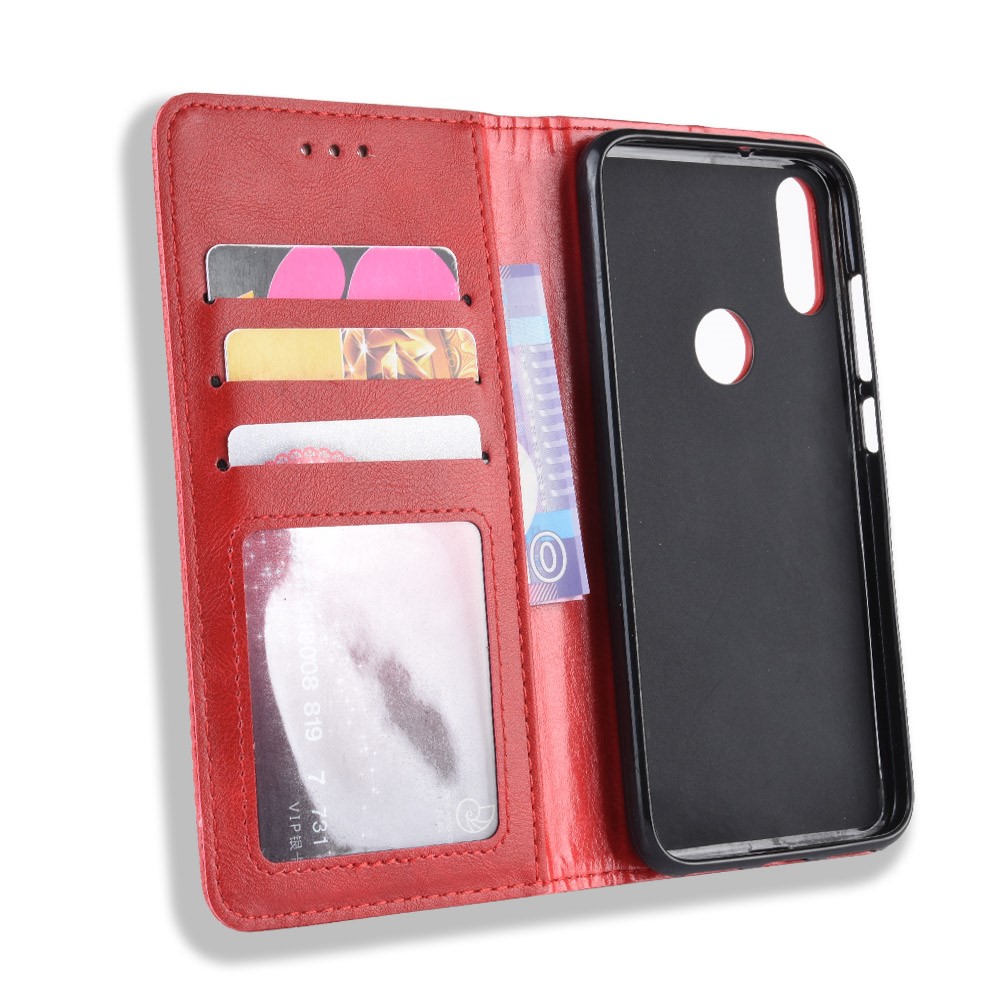 Vintage Style PU Leather Wallet Phone Case for Xiaomi Redmi Note 7S /Note 7 / Note 7 Pro (India) - Red-5