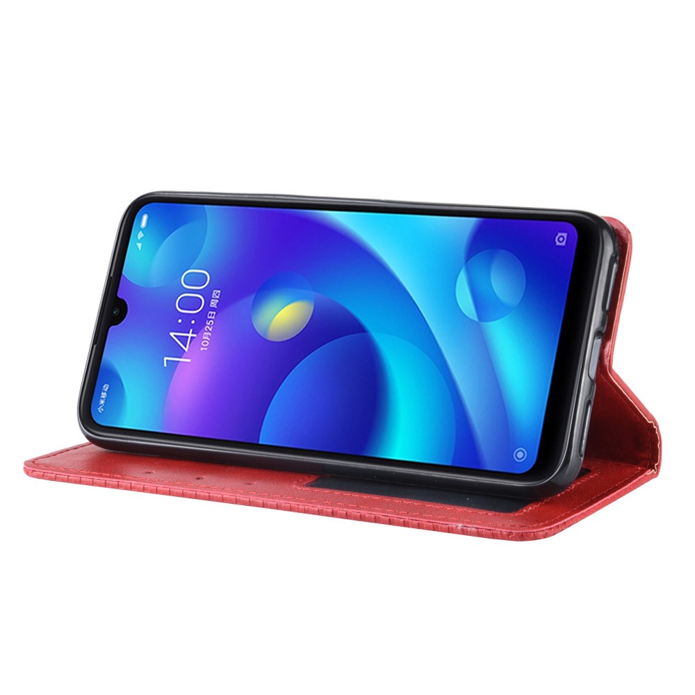 Vintage Style PU Leather Wallet Phone Case for Xiaomi Redmi Note 7S /Note 7 / Note 7 Pro (India) - Red-7