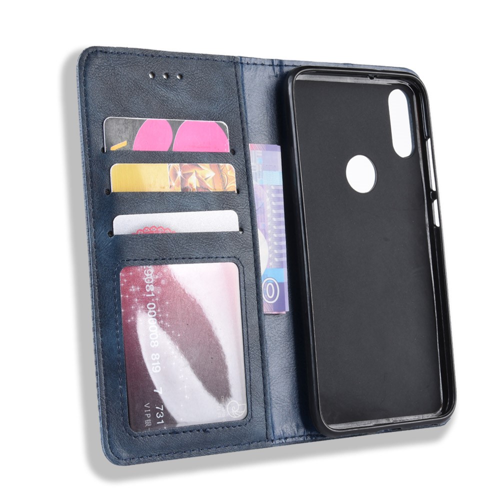 Vintage Style PU Leather Wallet Phone Case for Xiaomi Redmi Note 7S /Note 7 / Note 7 Pro (India) - Blue-5