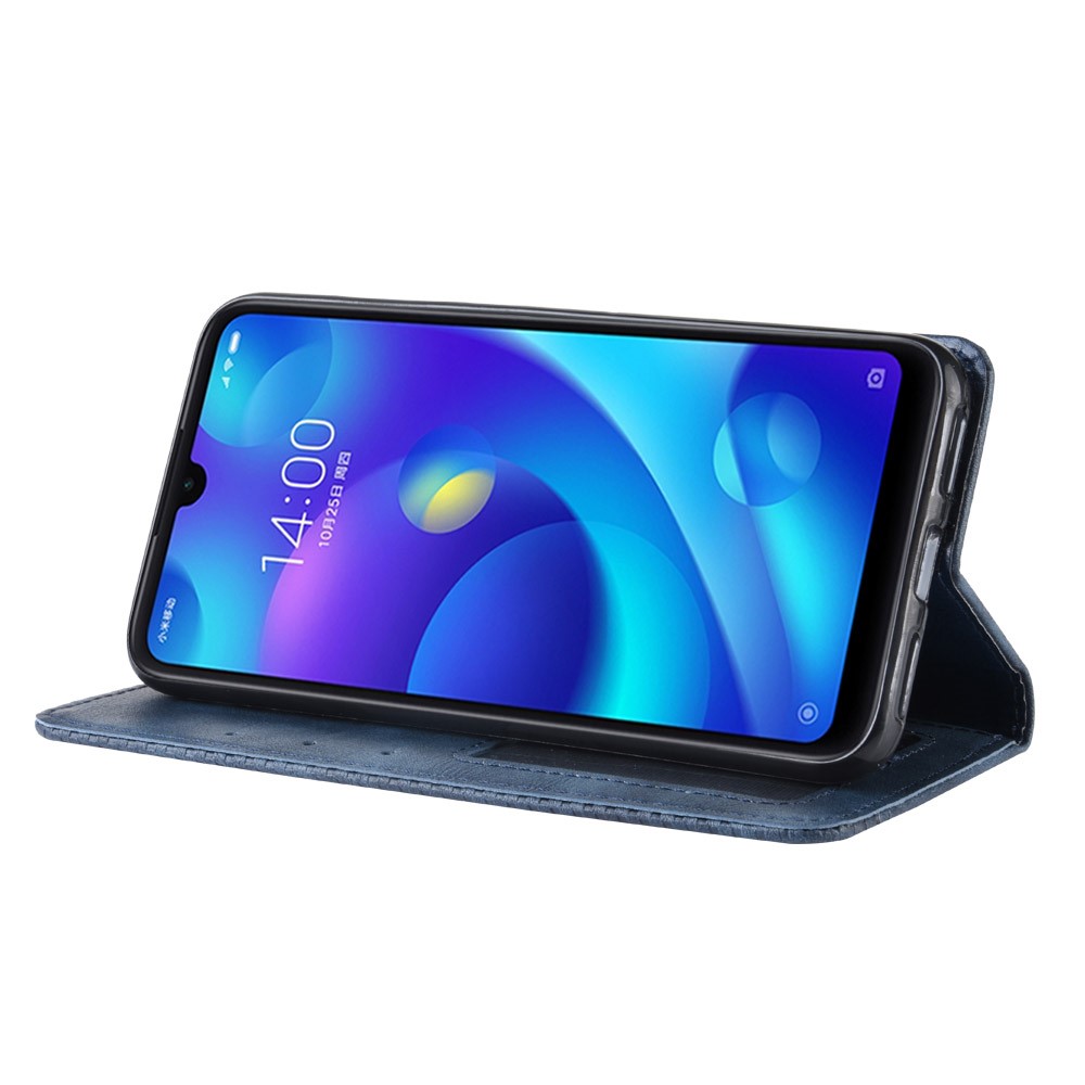 Vintage Style PU Leather Wallet Phone Case for Xiaomi Redmi Note 7S /Note 7 / Note 7 Pro (India) - Blue-7