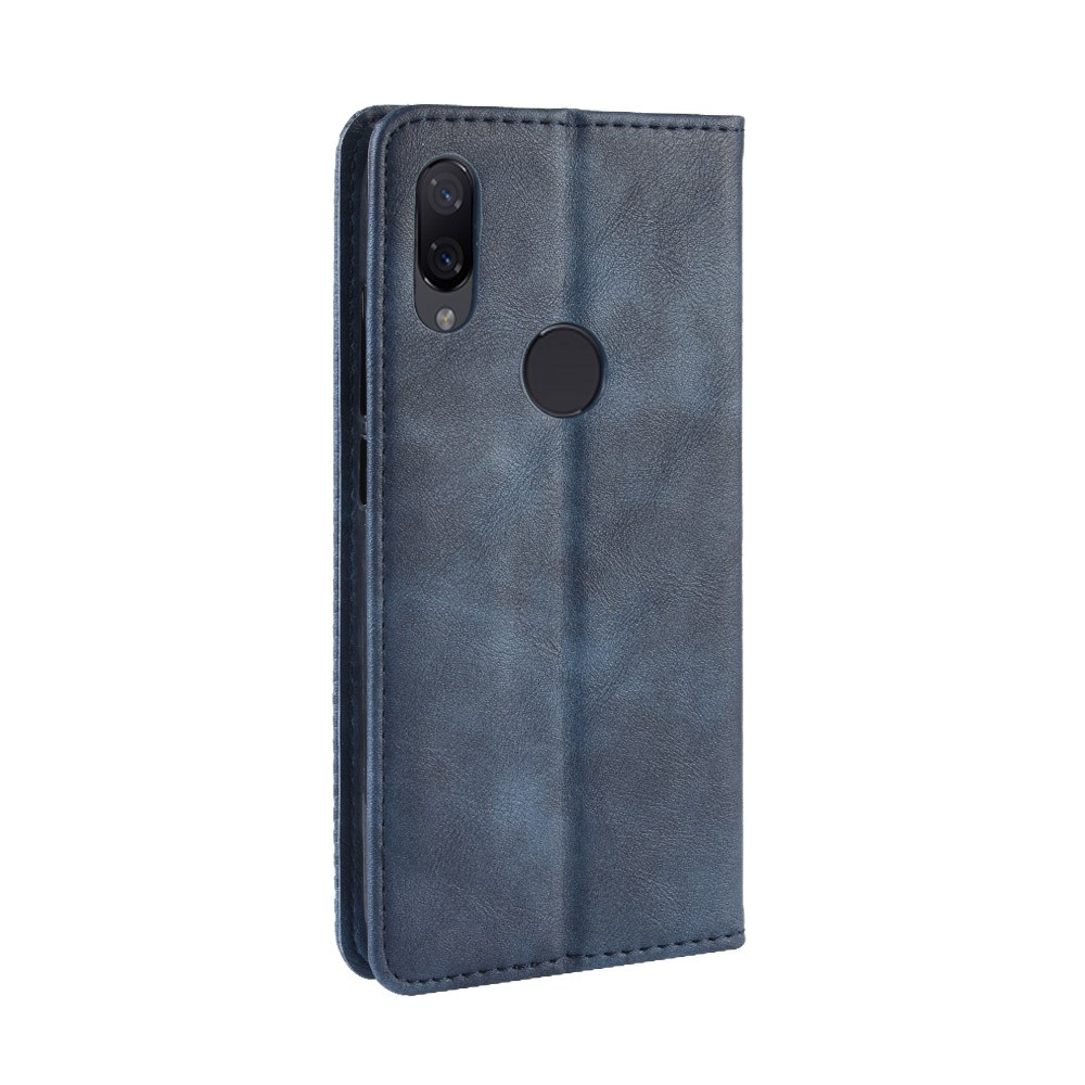 Vintage Style PU Leather Wallet Phone Case for Xiaomi Redmi Note 7S /Note 7 / Note 7 Pro (India) - Blue-8