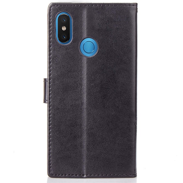 HAT PRINCE Imprinted Clover Leather Stand Wallet Cover for Xiaomi Mi 8 (6.21-inch) - Black-3