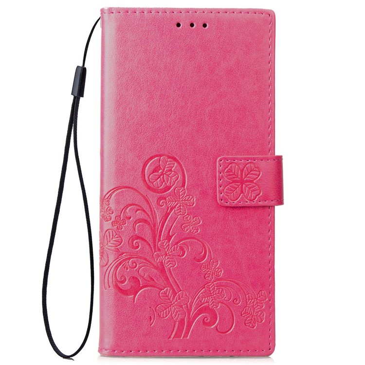 HAT PRINCE Imprinted Clover Leather Stand Wallet Cover for Xiaomi Mi 8 (6.21-inch) - Rose-2