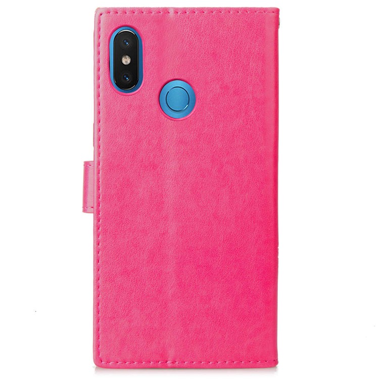 HAT PRINCE Imprinted Clover Leather Stand Wallet Cover for Xiaomi Mi 8 (6.21-inch) - Rose-3