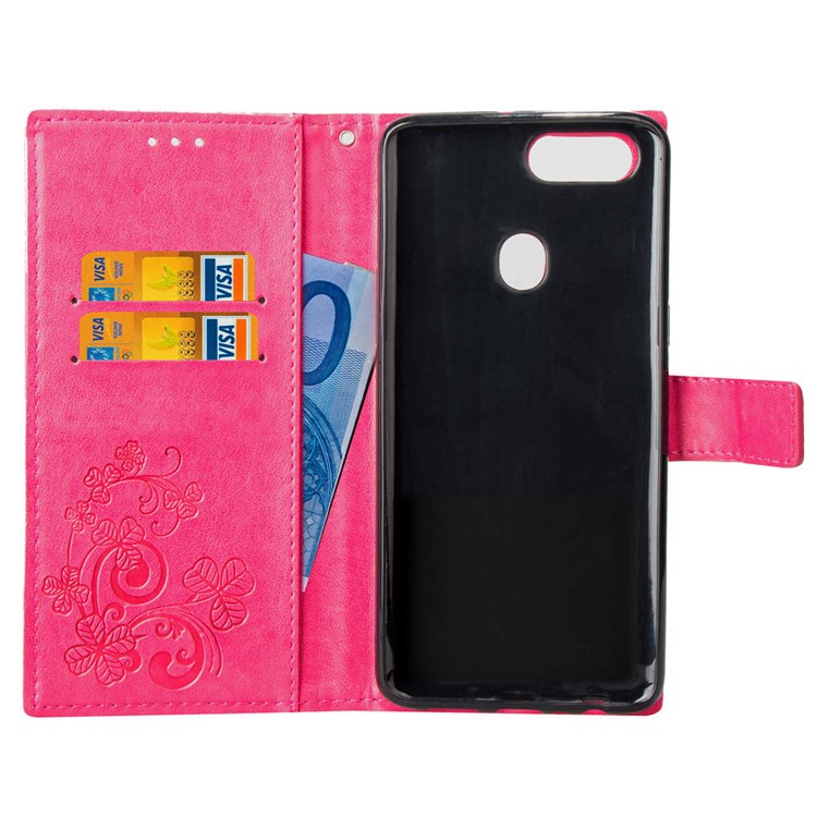HAT PRINCE Imprinted Clover Leather Stand Wallet Cover for Xiaomi Mi 8 (6.21-inch) - Rose-4