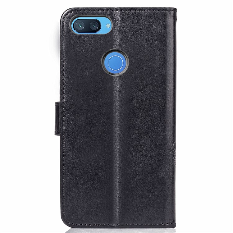 HAT PRINCE Imprinted Clover Leather Stand Wallet Cover for Xiaomi Mi 8 Lite / Mi 8 Youth (Mi 8X) - Black-3