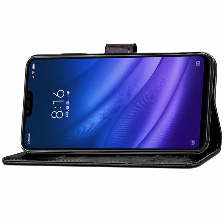 HAT PRINCE Imprinted Clover Leather Stand Wallet Cover for Xiaomi Mi 8 Lite / Mi 8 Youth (Mi 8X) - Black-5