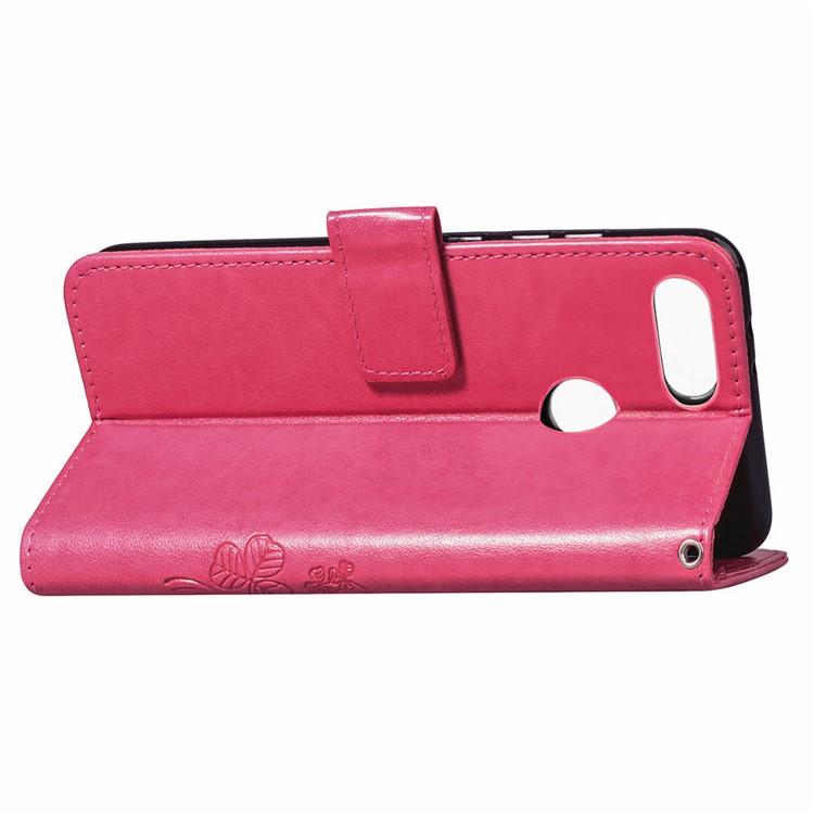 HAT PRINCE copertura Per Portafoglio In Pelle Con Motivo Trifoglio Stampato Per Xiaomi Mi 8 Lite / Mi 8 Giovani (mi 8X) - Rosa-6