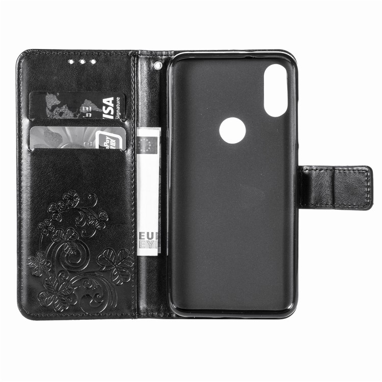 HAT PRINCE Imprinted Clover Leather Stand Wallet Cover for Xiaomi Redmi Note 7S /Note 7 / Redmi Note 7 Pro (India) - Black-4