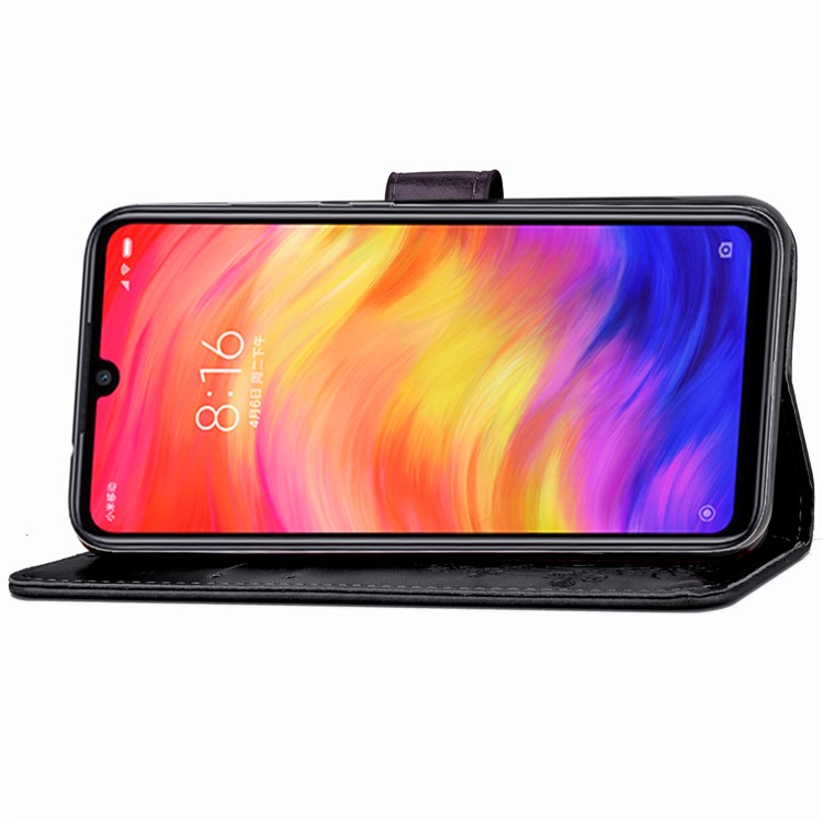 HAT PRINCE Imprinted Clover Leather Stand Wallet Cover for Xiaomi Redmi Note 7S /Note 7 / Redmi Note 7 Pro (India) - Black-5