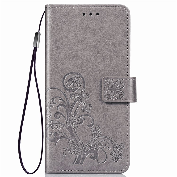 HAT PRINCE Imprinted Clover Leather Stand Wallet Cover for Xiaomi Redmi Note 7S /Note 7 / Redmi Note 7 Pro (India) - Grey-2