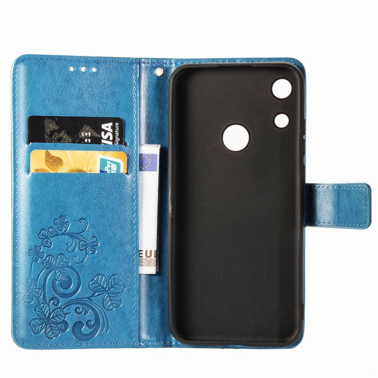 HAT PRINCE Imprinted Clover Leather Stand Wallet Cover for Xiaomi Redmi Note 7S /Note 7 / Redmi Note 7 Pro (India) - Blue-4