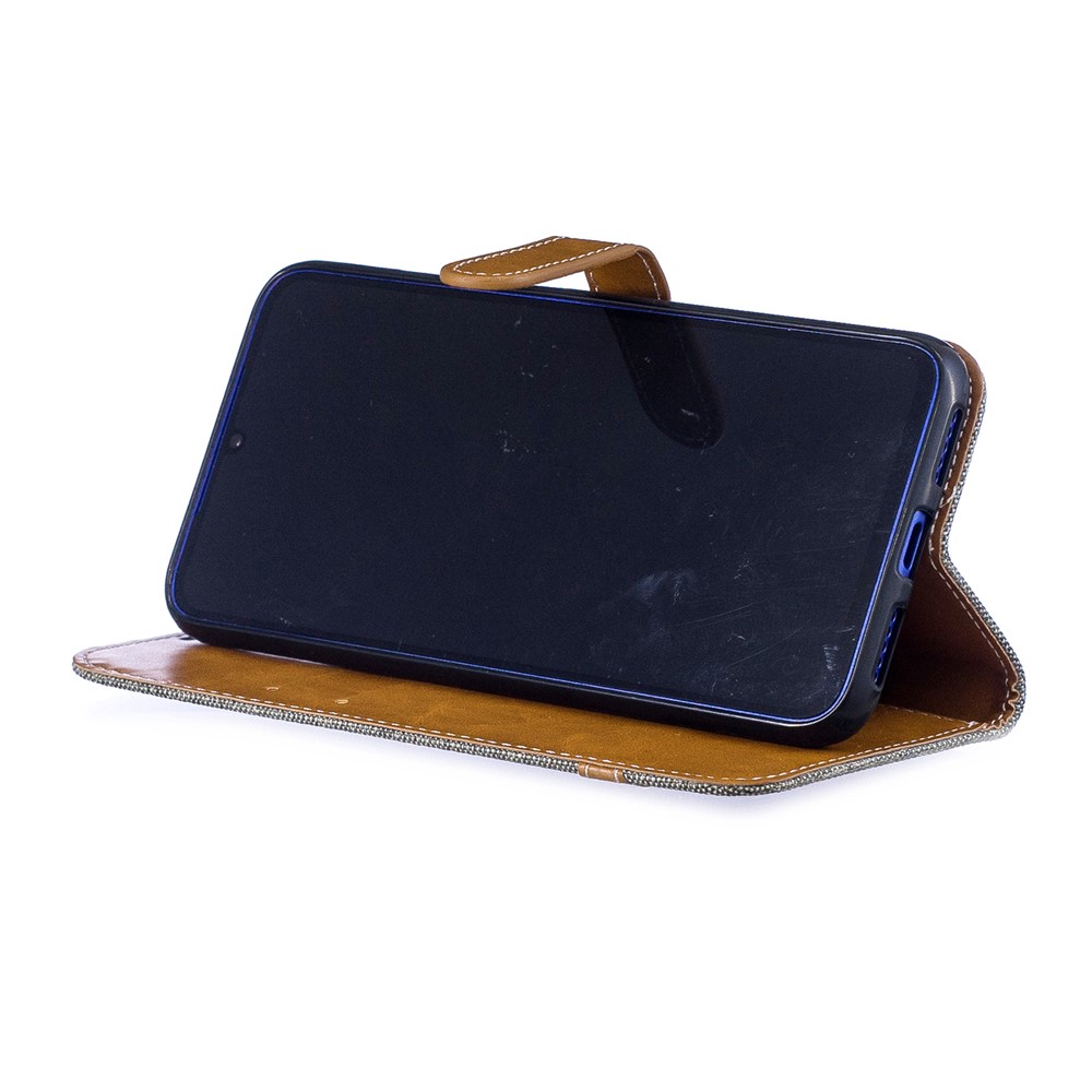 Two-tone Jean Cloth PU Leather Flip Case for Xiaomi Redmi Note 7S /Note 7 / Redmi Note 7 Pro (India) - Grey-6