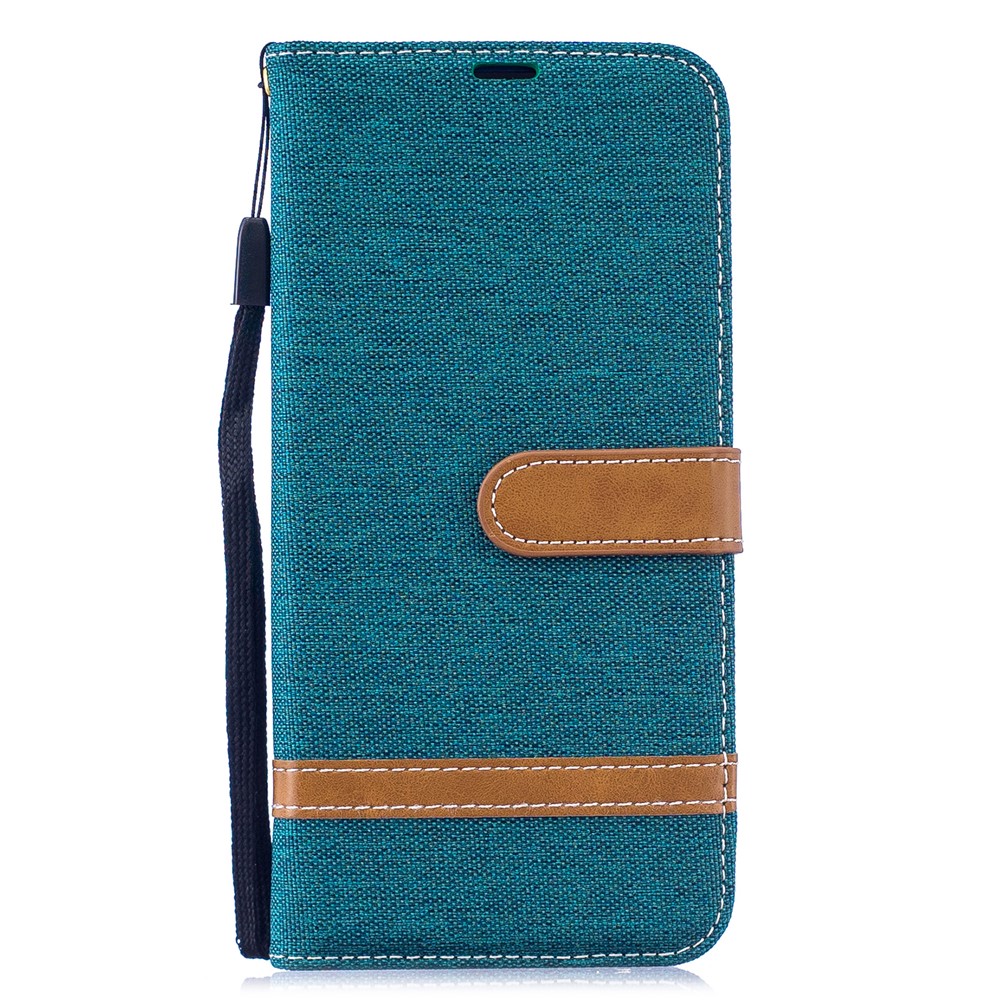 Two-tone Jean Cloth PU Leather Flip Case for Xiaomi Redmi Note 7S /Note 7 / Redmi Note 7 Pro (India) - Green-2