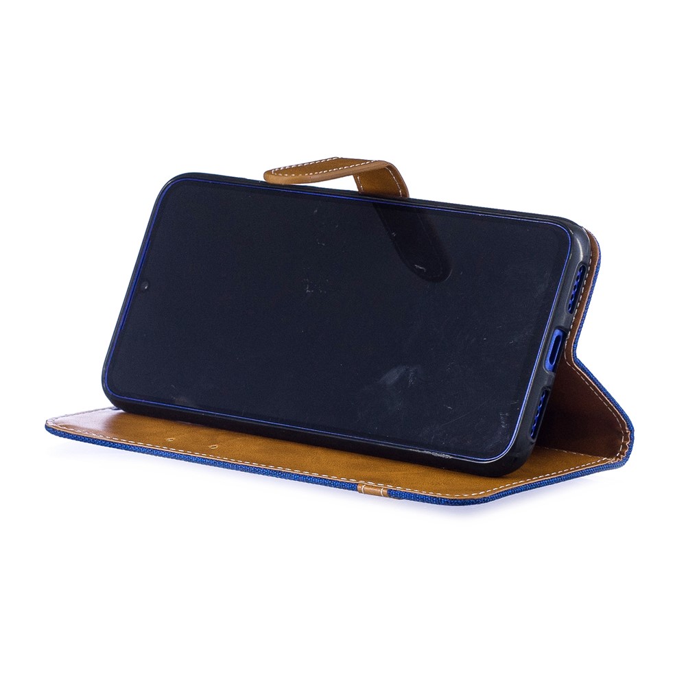 Two-tone Jean Cloth PU Leather Flip Case for Xiaomi Redmi Note 7S /Note 7 / Redmi Note 7 Pro (India) - Baby Blue-6