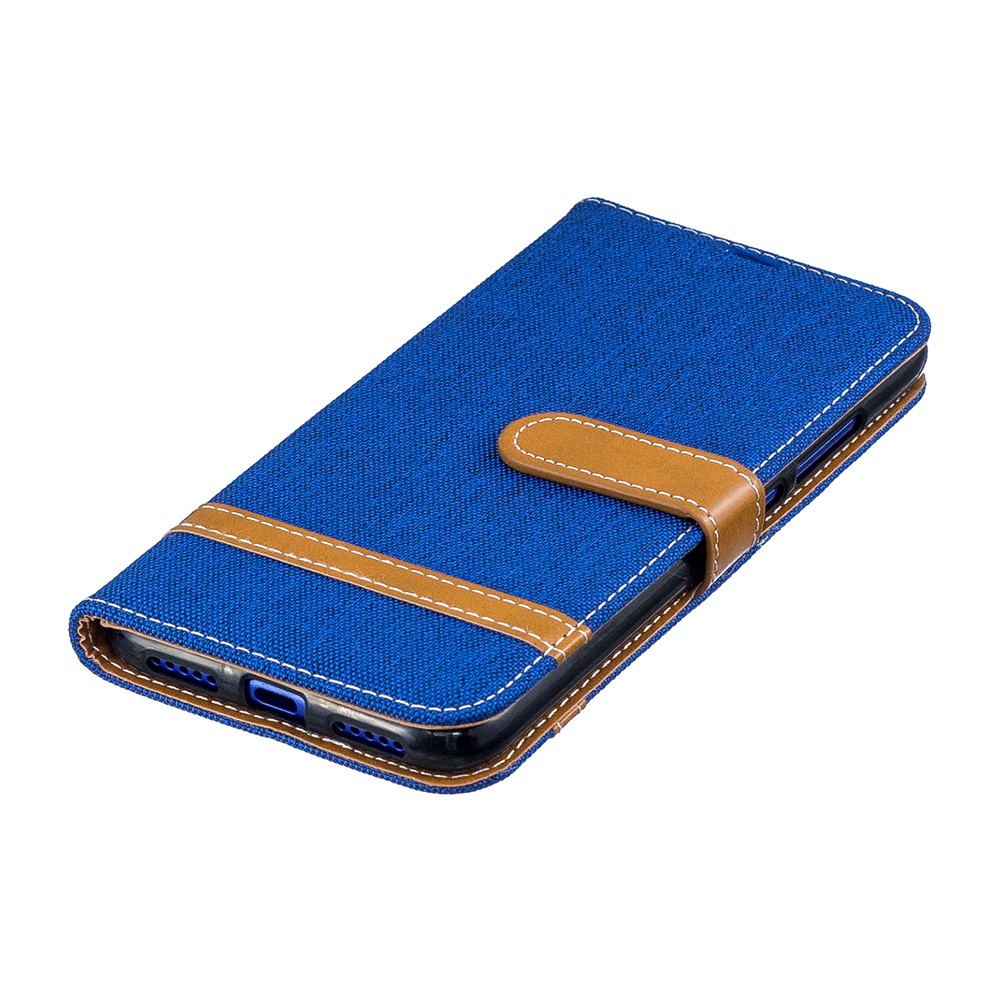 Two-tone Jean Cloth PU Leather Flip Case for Xiaomi Redmi Note 7S /Note 7 / Redmi Note 7 Pro (India) - Baby Blue-7