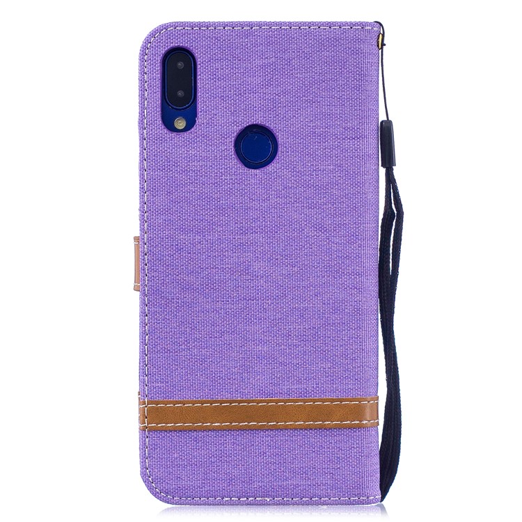 Two-tone Jean Cloth PU Leather Flip Case for Xiaomi Redmi Note 7S /Note 7 / Redmi Note 7 Pro (India) - Purple-3