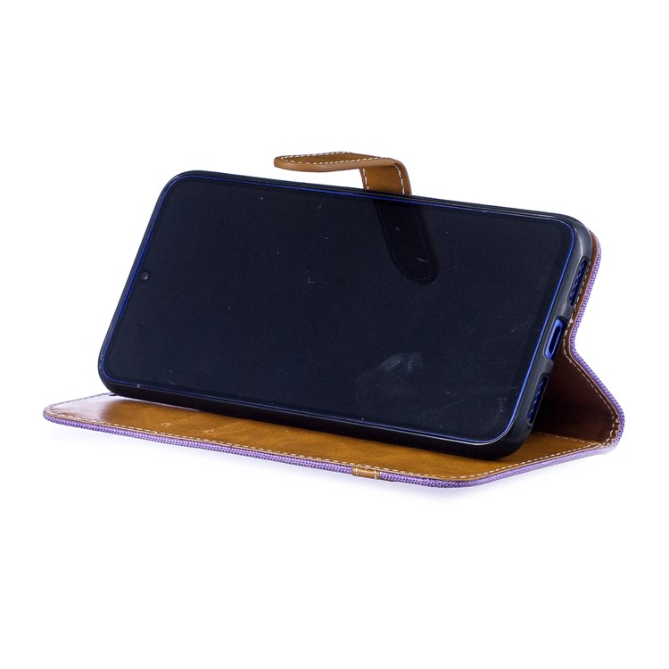 Two-tone Jean Cloth PU Leather Flip Case for Xiaomi Redmi Note 7S /Note 7 / Redmi Note 7 Pro (India) - Purple-6