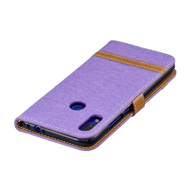 Two-tone Jean Cloth PU Leather Flip Case for Xiaomi Redmi Note 7S /Note 7 / Redmi Note 7 Pro (India) - Purple-8