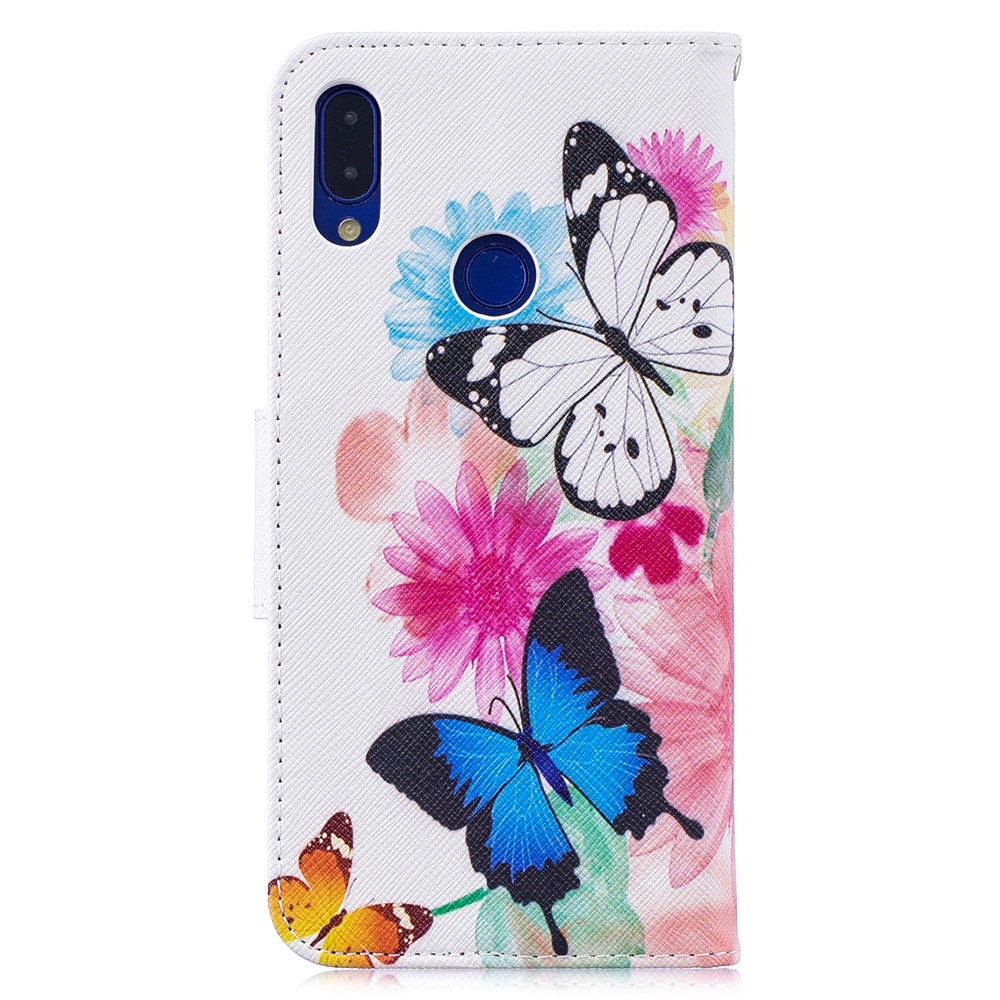 Musterdruck PU Leder Folio Flip Telefonabdeckung Für Xiaomi Redmi Note 7s /Note 7 - Schmetterlinge Und Blumen-3