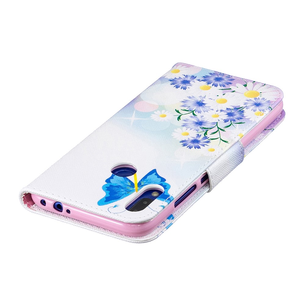 Pattern Printing PU Leather Folio Flip Phone Cover for Xiaomi Redmi Note 7S /Note 7 - Blue Butterflies-8