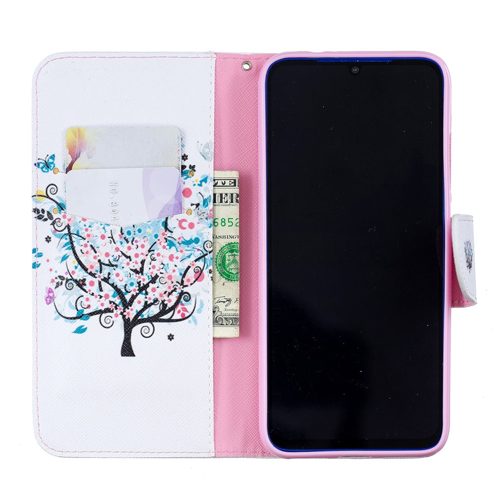 Pattern Printing PU Leather Folio Flip Phone Cover for Xiaomi Redmi Note 7S /Note 7 - Flowered Tree-4