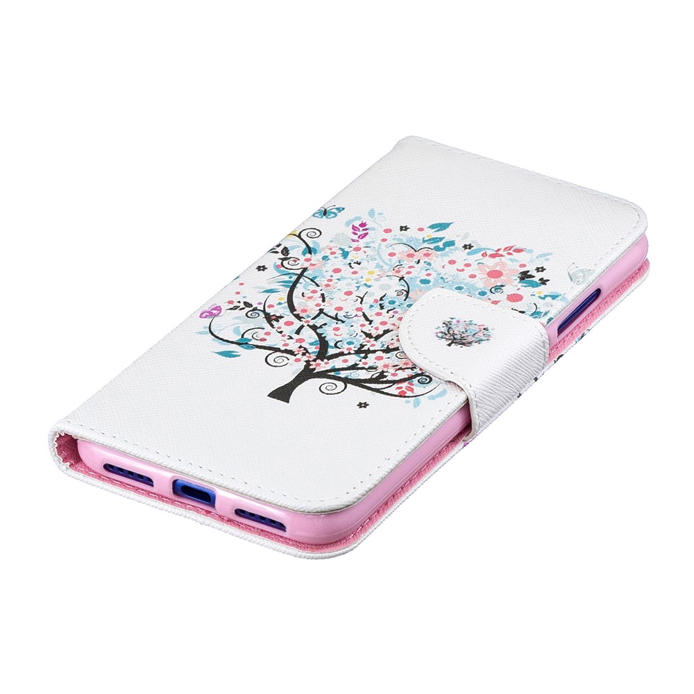 Pattern Printing PU Leather Folio Flip Phone Cover for Xiaomi Redmi Note 7S /Note 7 - Flowered Tree-7