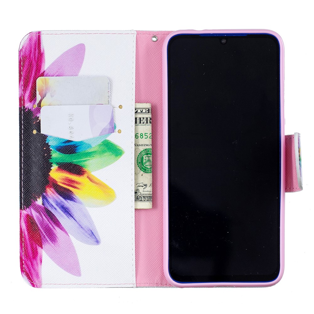 Pattern Printing PU Leather Folio Flip Phone Cover for Xiaomi Redmi Note 7S /Note 7 - Petals Pattern-4