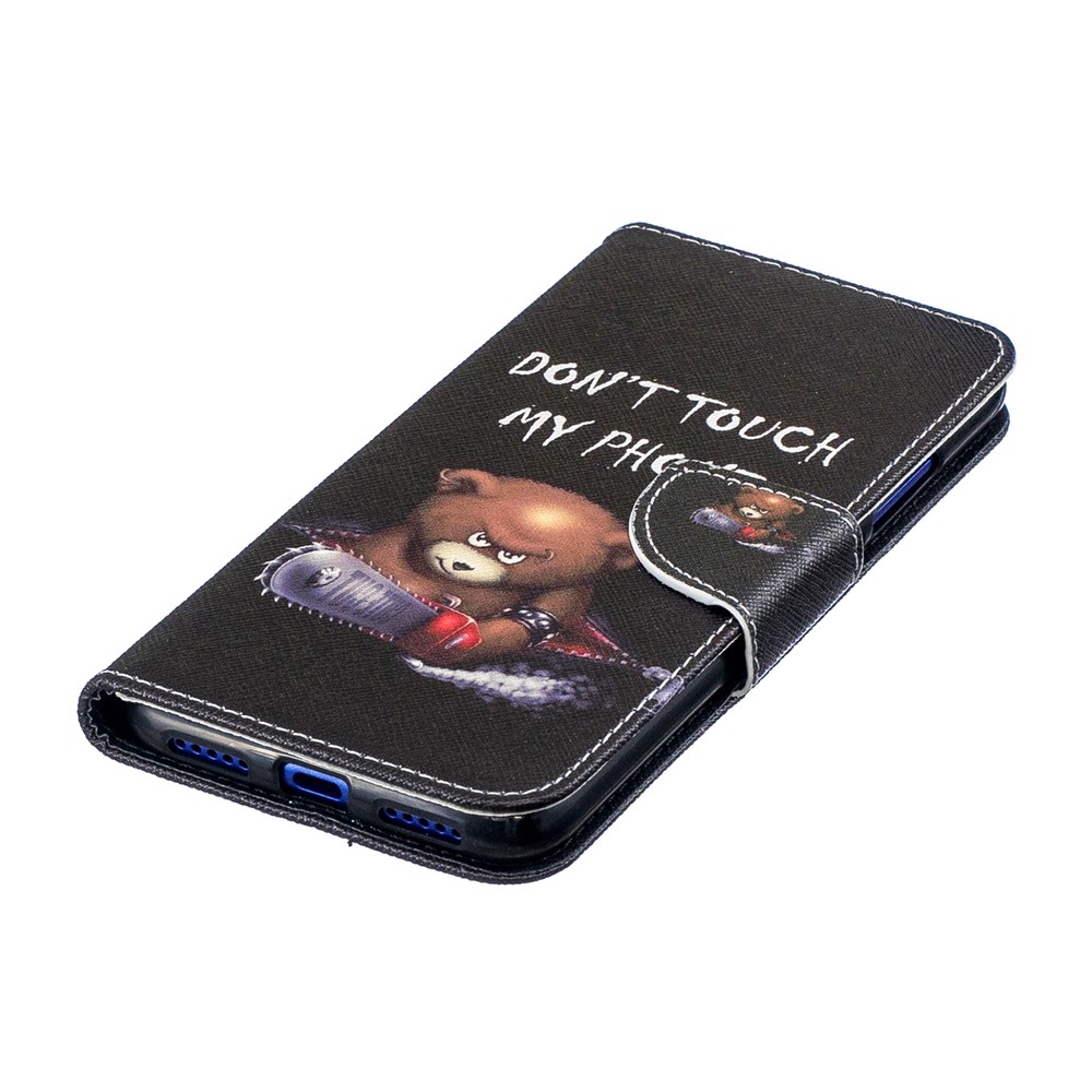 Pattern Printing PU Leather Folio Flip Phone Cover for Xiaomi Redmi Note 7S /Note 7 - Bear And Its Warnings-7