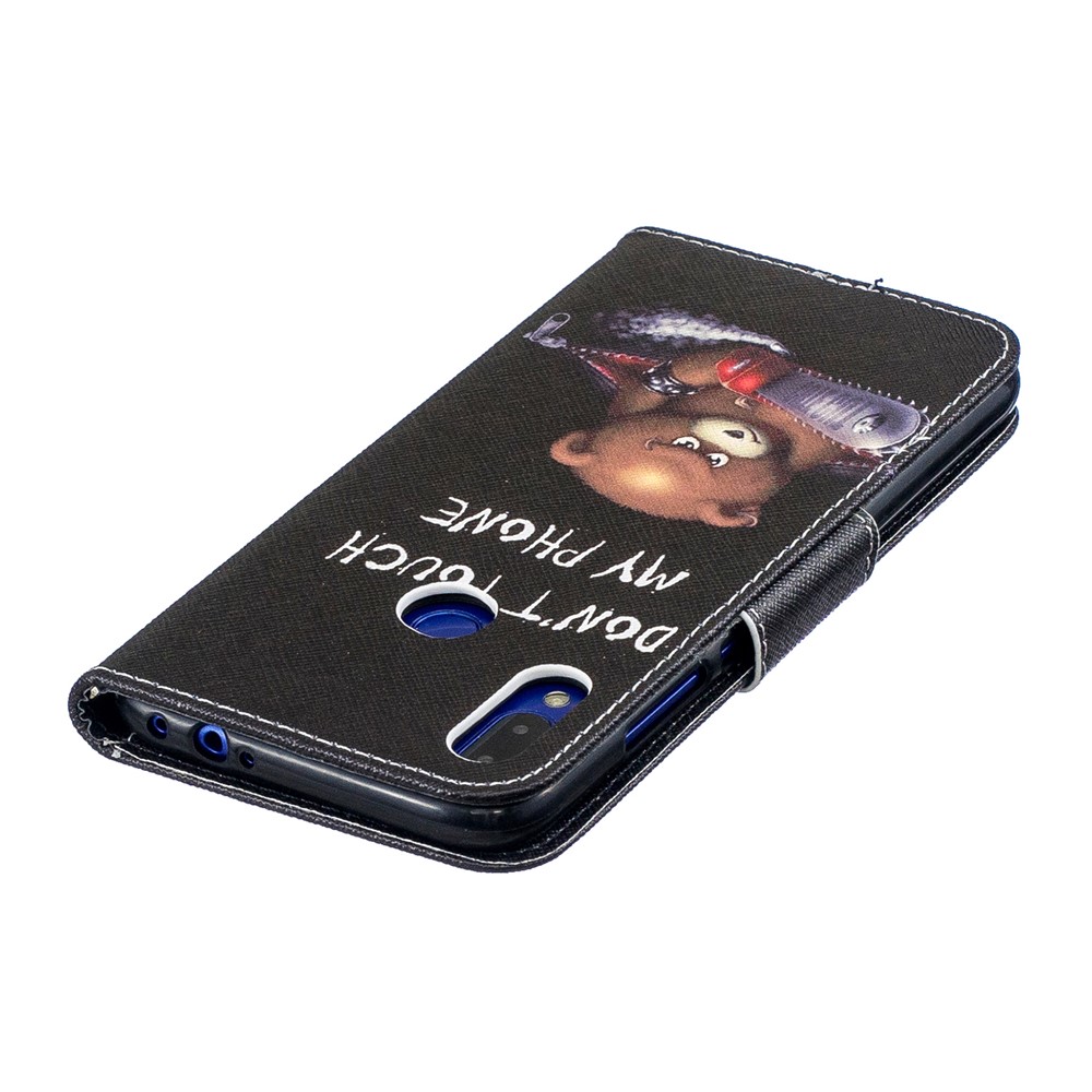 Pattern Printing PU Leather Folio Flip Phone Cover for Xiaomi Redmi Note 7S /Note 7 - Bear And Its Warnings-8
