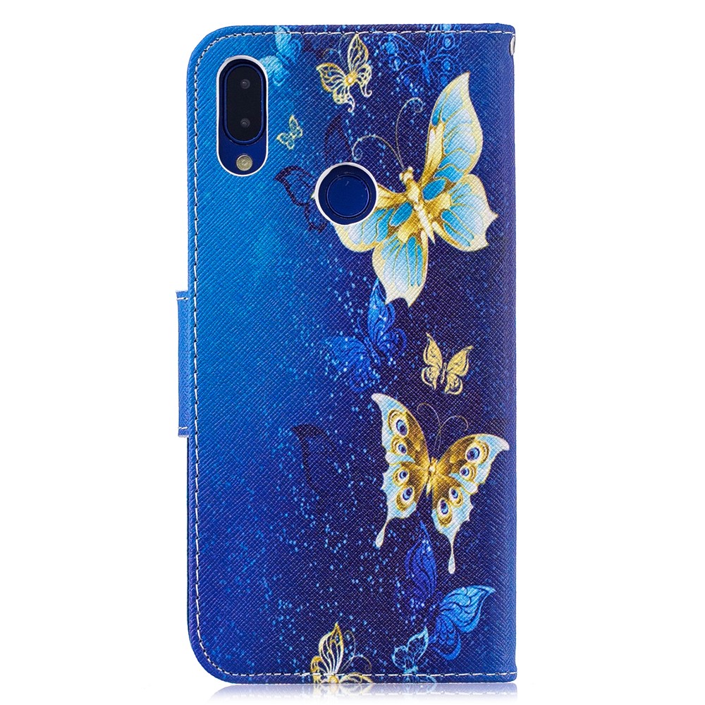 Pattern Printing Leather Wallet Case for Xiaomi Redmi Note 7 / Note 7 Pro (India) - Butterfly Pattern-3