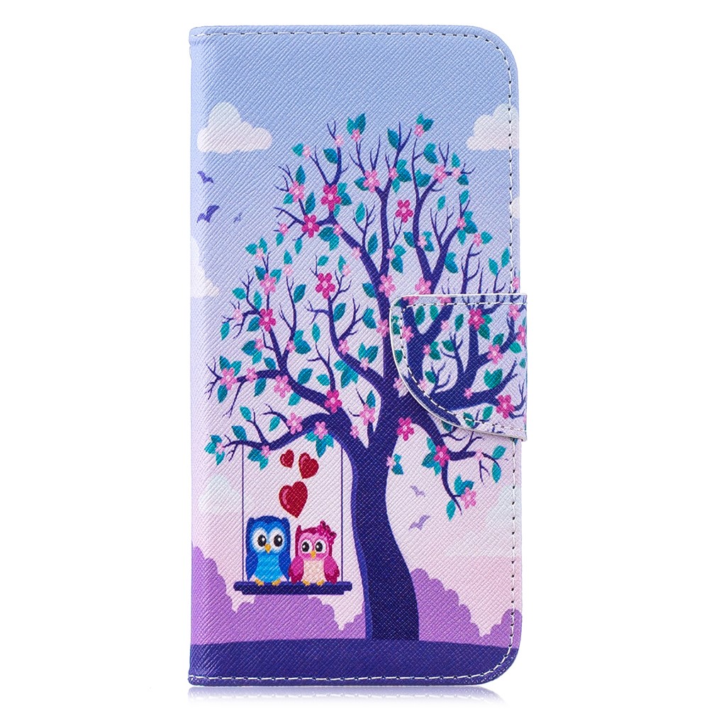 Pattern Printing Leather Wallet Case for Xiaomi Redmi Note 7S /Note 7 / Note 7 Pro (India) - Tree and Owls-2